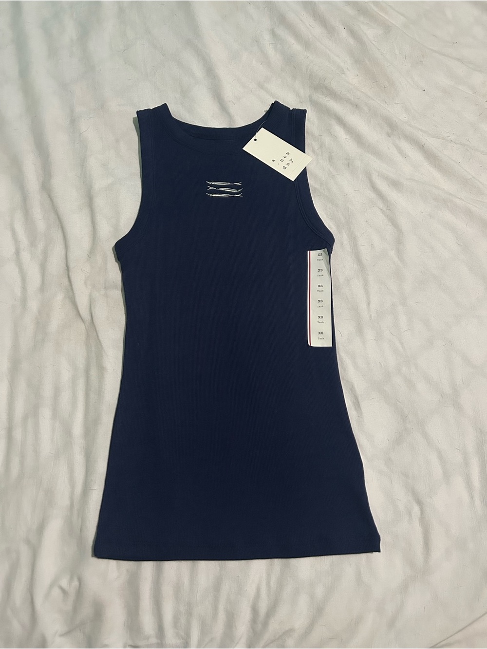 Willow & Clay Navy Ribbed Sleeveless Tank Top